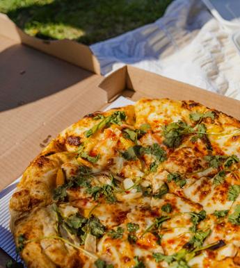 Pizza auf dem Festivalgelände